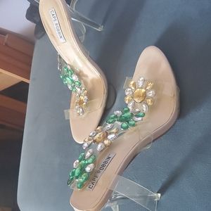 flower gem t strap stilleto